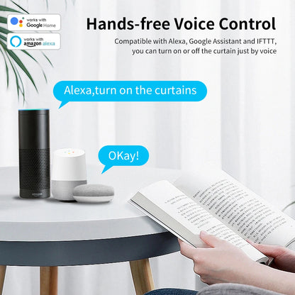 Smart Tuya Wifi/Zigbee Electric Curtain Shutter Motor with RF Remote 22.5CM Size APP Control Alexa Google Assistant SmartThings - ALPENZO