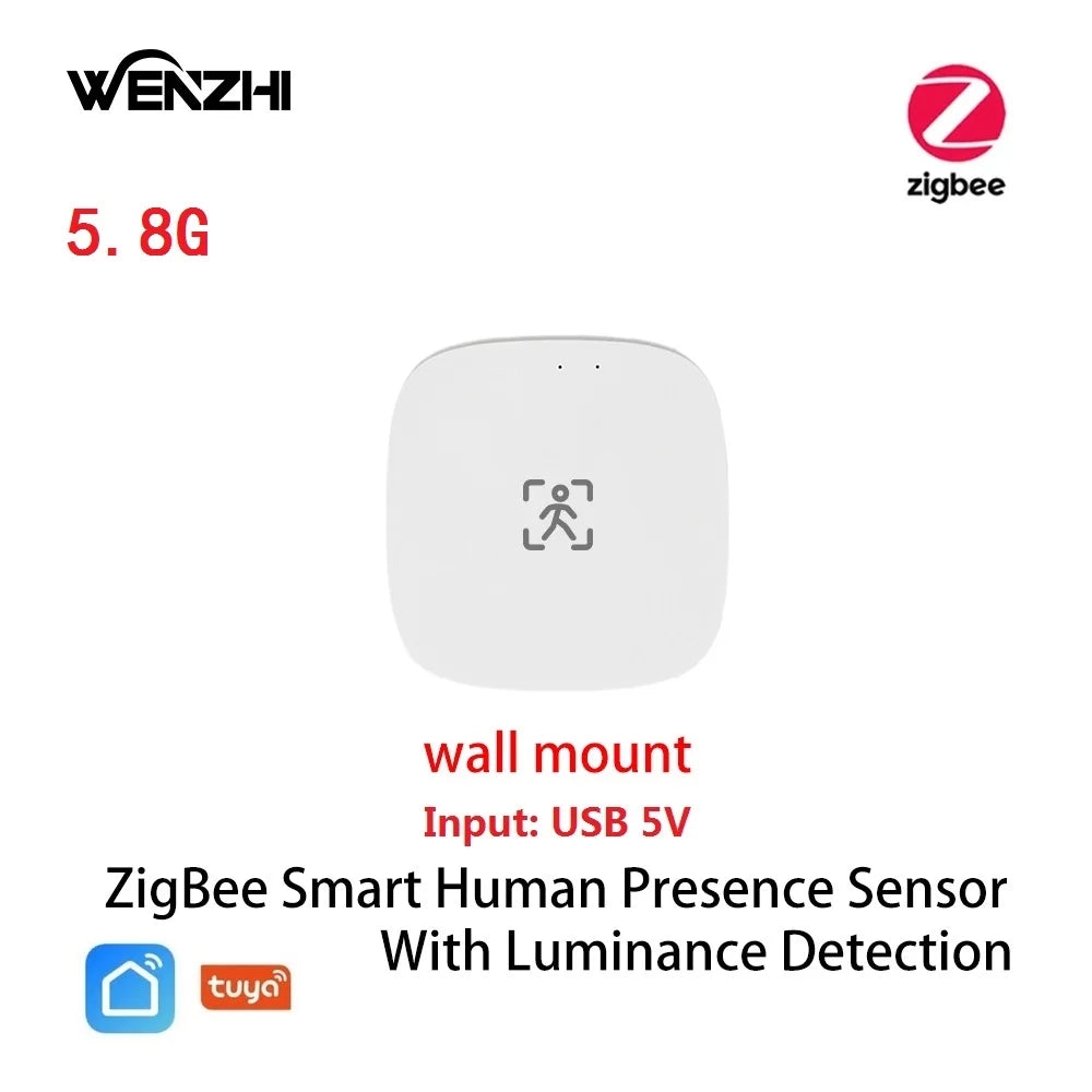 ZigBee Wifi MmWave Human Presence Motion Sensor With Luminance/Distance Detection 5/110/220V Tuya Smart Life Home Automation - ALPENZO