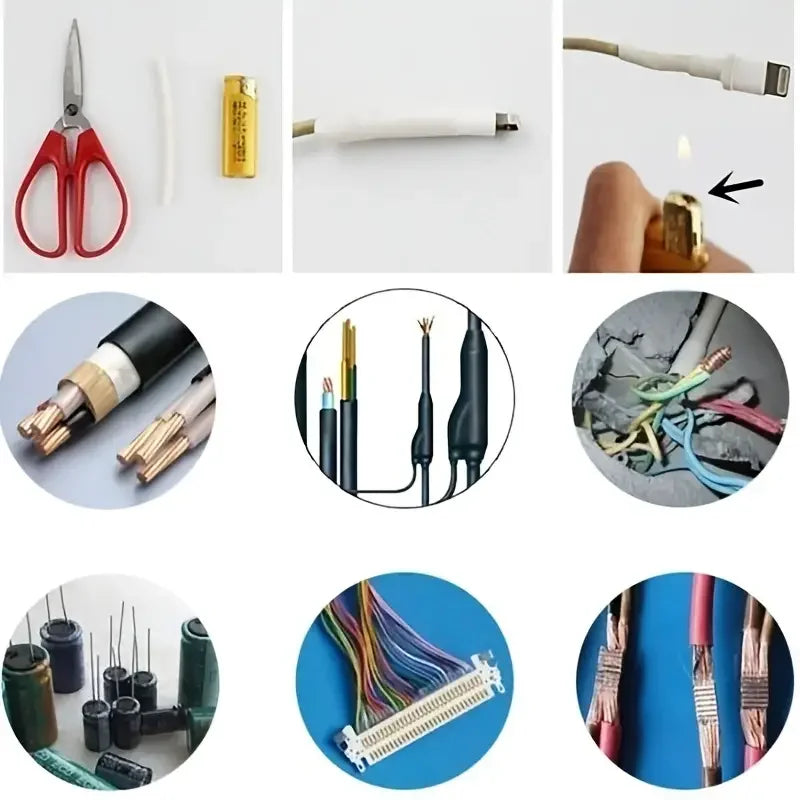 Tubing 2:1 Assortment Polyolefin Tube Car Cable Sleeving Wrap Wire Kit 127pcs Black Red Heat Shrink - ALPENZO