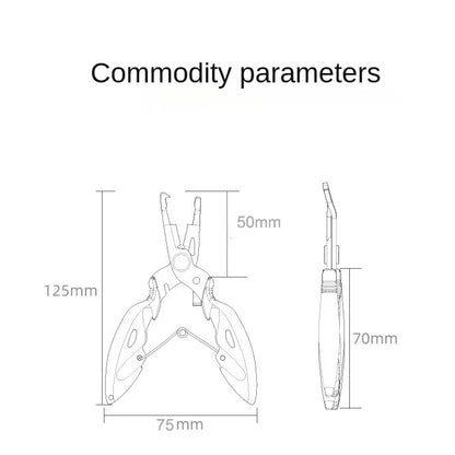 Multifunctional Curved Mouth Road Sub Pliers Cutting Lines Uncoupling Fish Hooks Opening Coils Outdoor Fishing Tools Plier