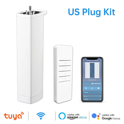 Smart Tuya Wifi/Zigbee Electric Curtain Shutter Motor with RF Remote 22.5CM Size APP Control Alexa Google Assistant SmartThings - ALPENZO
