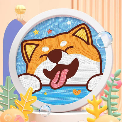 Round frame unicorn diamond painting kitten children's handmade dinosaur creative diamond stickers tiger diy point diamond paint ALPENZO
