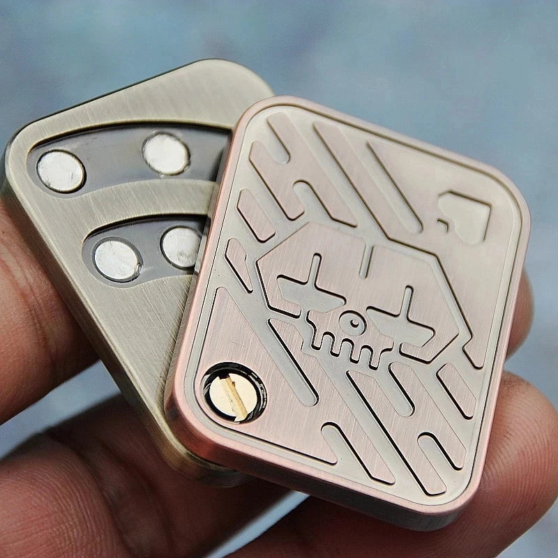 KK AA Fidget Slider Metal Skull Push Slider Stress Relief Toy Anti Stress EDC Top Spinning Poker Toys  Adults Gifts ALPENZO