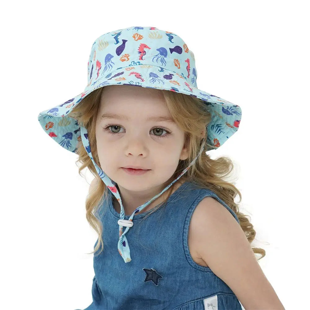 Outdoor Beach Hat Summer Baby Sun Hat for Girls Boys Kids Bucket Cap 0-8 Years ALPENZO