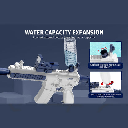 Unilabo M416 Electric Water Gun - Battery Powered With External Water Bottle Attachment - Perfect For Kids & Adults Outdoor Fun ALPENZO