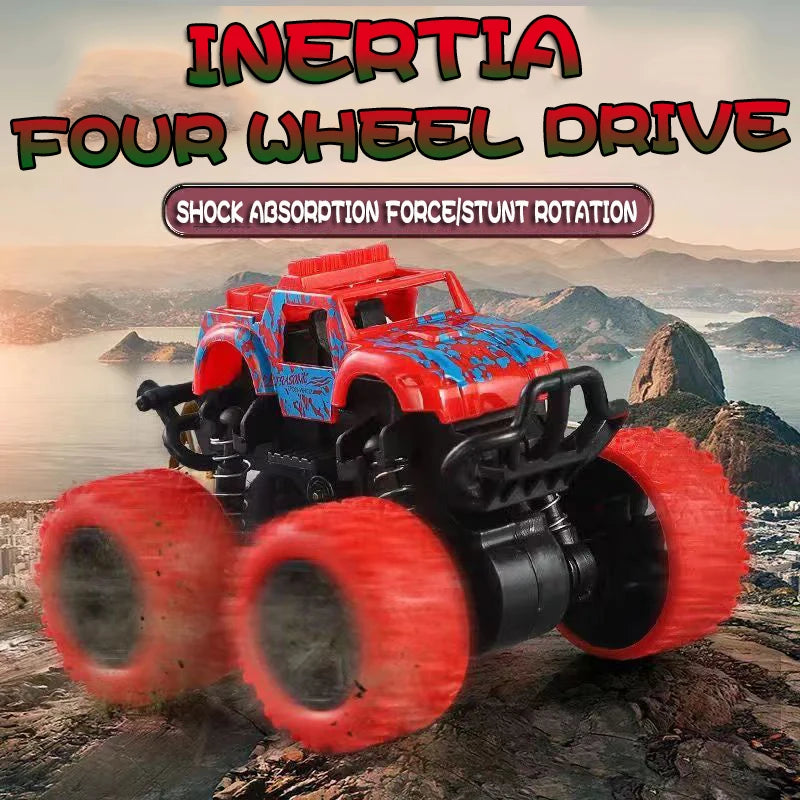 Inertial Off-Road Vehicle Toy Super Fall Resistant Climbing Car Model Car Children's Four-Wheel Drive Toy 360 Degree Rotation ALPENZO