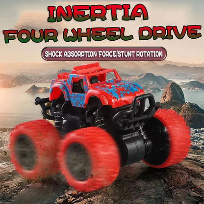 Inertial Off-Road Vehicle Toy Super Fall Resistant Climbing Car Model Car Children's Four-Wheel Drive Toy 360 Degree Rotation ALPENZO