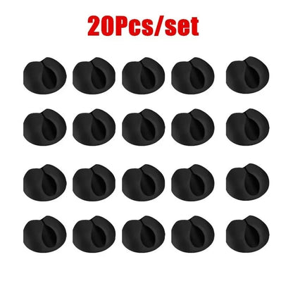 10/20Pcs Cable Clips Winder Silicone Cable Organizer Desktop Wire Storage Charger Cord Holder  for Car USB Charging Tablet Wire - ALPENZO