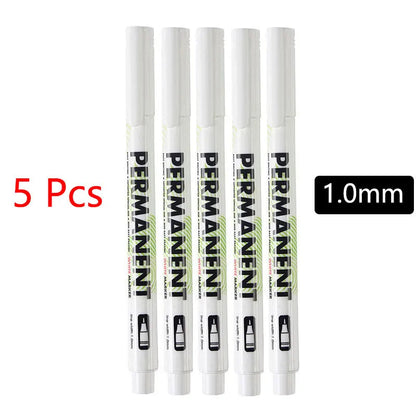 White Marker Pens set 2.0mm Oily Waterproof White Gel Pen DIY Graffiti Sketching Marker Stationery Writing School Supplies brush ALPENZO