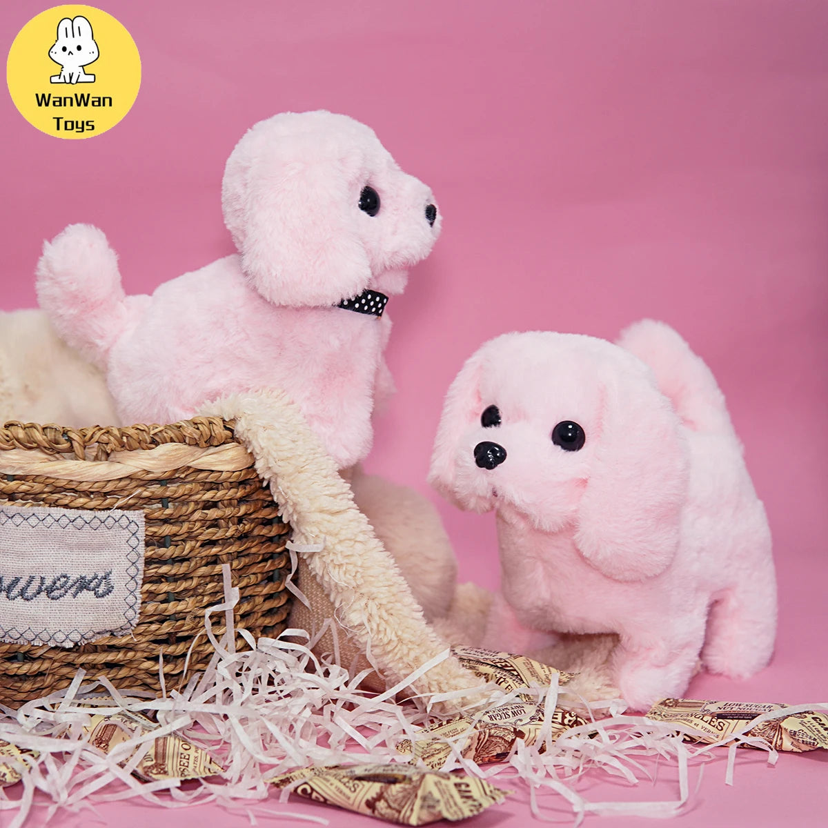 Plush Electric Puppy Simulation Pet Dog Can Walk Teddy Dog Golden Retriever Bichon Frize Dog Children Can Bark Run And Rock ALPENZO