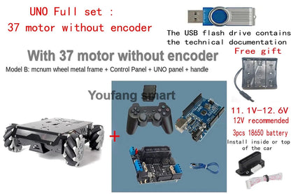 25Kg Load RC Tank V3 Mecanum Wheel Robot Car For Arduino Robot DIY Kit with Encoder Motor and Ps2 Handle Programmable robot Kit ALPENZO