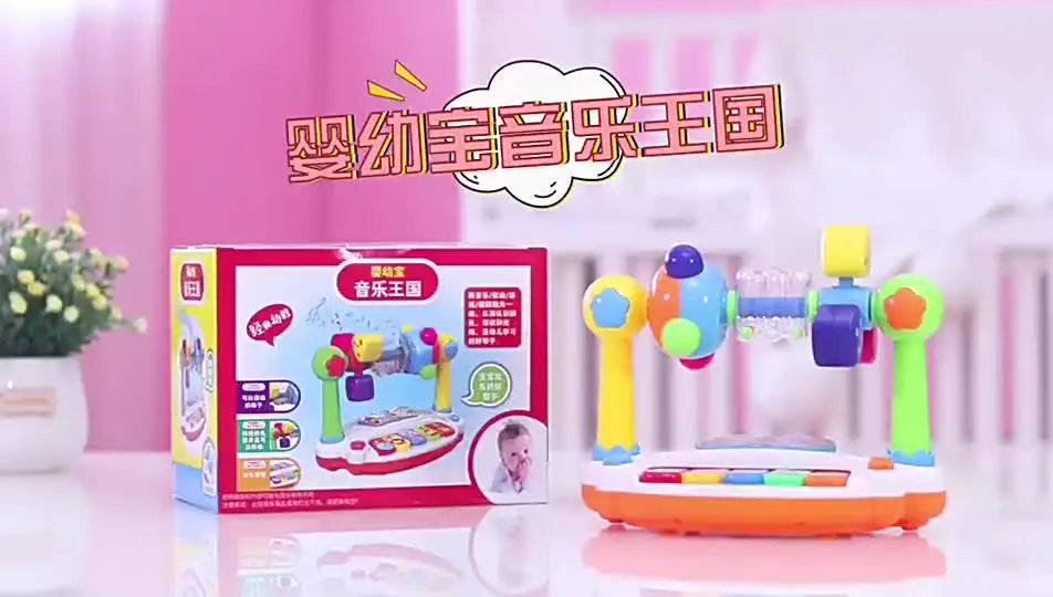 Baby Piano Toys Kids Rotating Music Piano Keyboard With Light Sound, Musical Toys For Toddlers, Early Educational Music Toy ALPENZO
