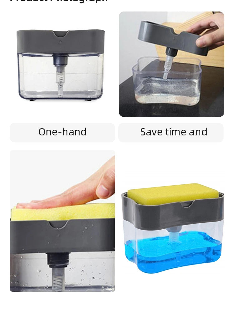 Kitchen Detergent Press Portable Soap Dispenser Pak Clean Cloth Dishwashing Pot Soap Dispenser Cleaning Tool - ALPENZO