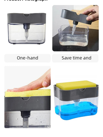 Kitchen Detergent Press Portable Soap Dispenser Pak Clean Cloth Dishwashing Pot Soap Dispenser Cleaning Tool - ALPENZO