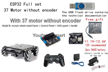 25Kg Load RC Tank V3 Mecanum Wheel Robot Car For Arduino Robot DIY Kit with Encoder Motor and Ps2 Handle Programmable robot Kit ALPENZO