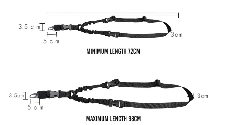 Tactical Gun Single Point Sling Adjustable Bungee Rifle Shoulder strap length for Airsoft Hunting Accessories Strap M4 with pad