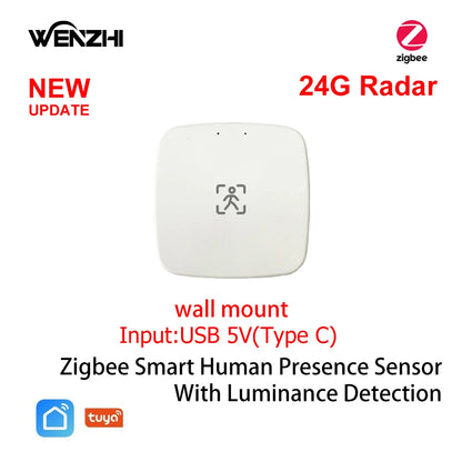 ZigBee Wifi MmWave Human Presence Motion Sensor With Luminance/Distance Detection 5/110/220V Tuya Smart Life Home Automation - ALPENZO