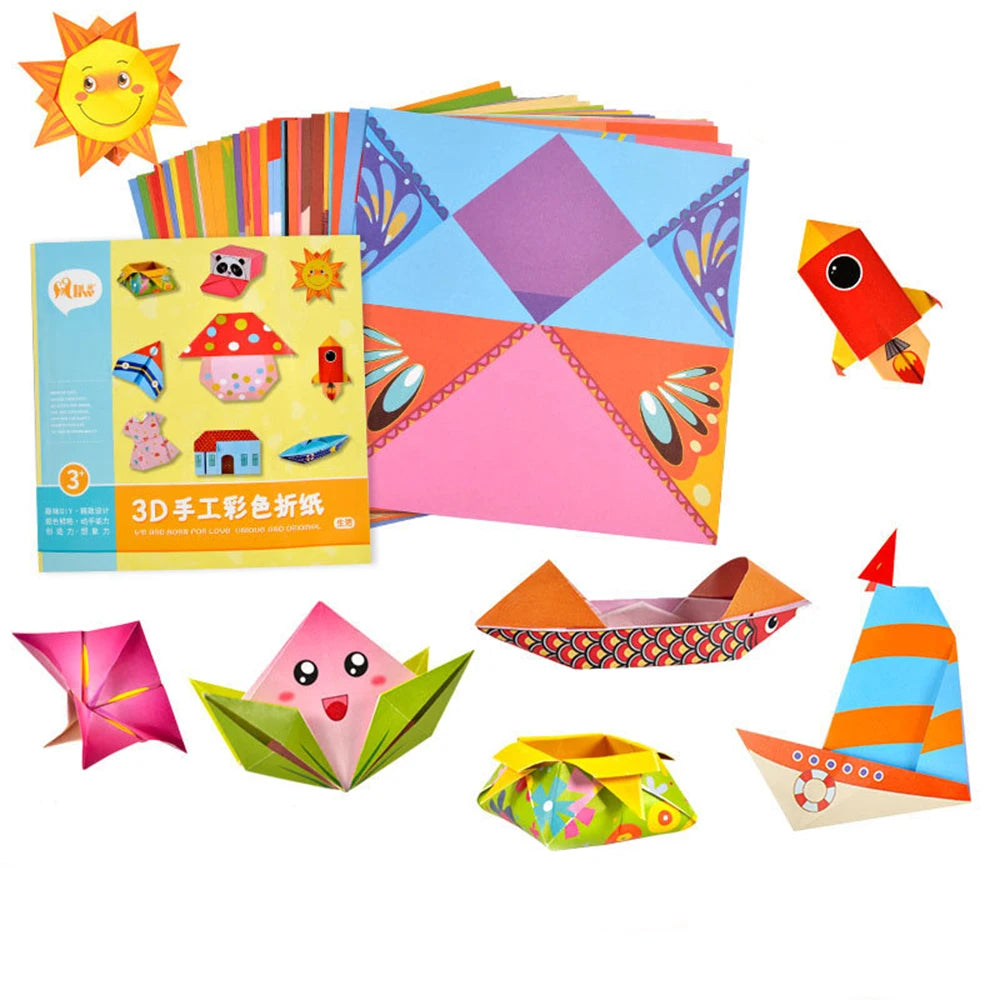 Kids Montessori DIY Craft Toys Cartoon Animal Origami Handcraft Paper Art Learning Educational Toys for Boys Girls Gift ALPENZO