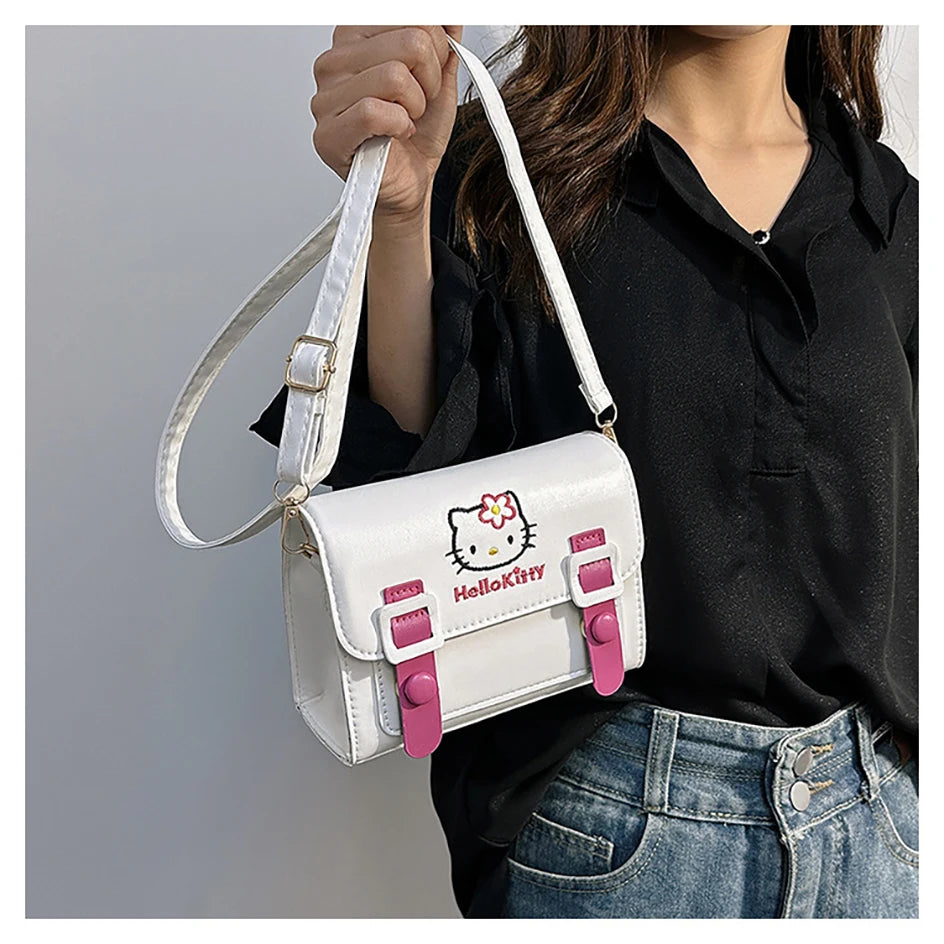 Sanrio Pu Square Bag Anime Shoulder Bags Kawaii Messenger Tote Cute Cartoon Backpacks My melody Cinnamorol Kuromi Fashion Bags ALPENZO