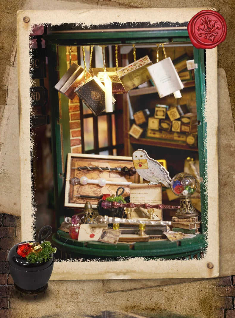 Magic Shop DIY Wooden Dollhouse Miniature Doll House Kit with Furniture Roombox Retro Home Model Toy for Children Gift ALPENZO