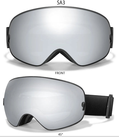 Ourdoor Sports Teen Men Women Ski Goggles-Anti-fog UV400 Eyewear, Christmas and New Year Gift, Free Black Lens and Optical Frame