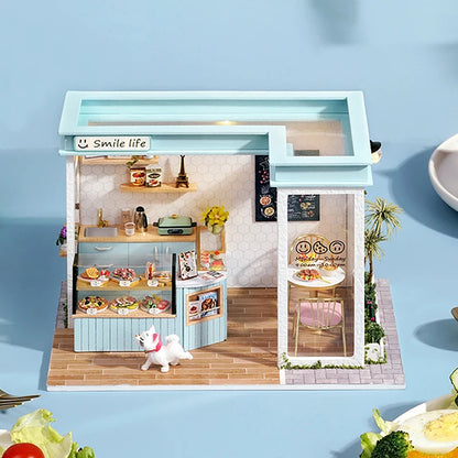 Wooden Miniature Doll House DIY Small House Kit 3D Puzzle Assemble Building Model Home Bedroom Decoration With Furniture Gifts ALPENZO