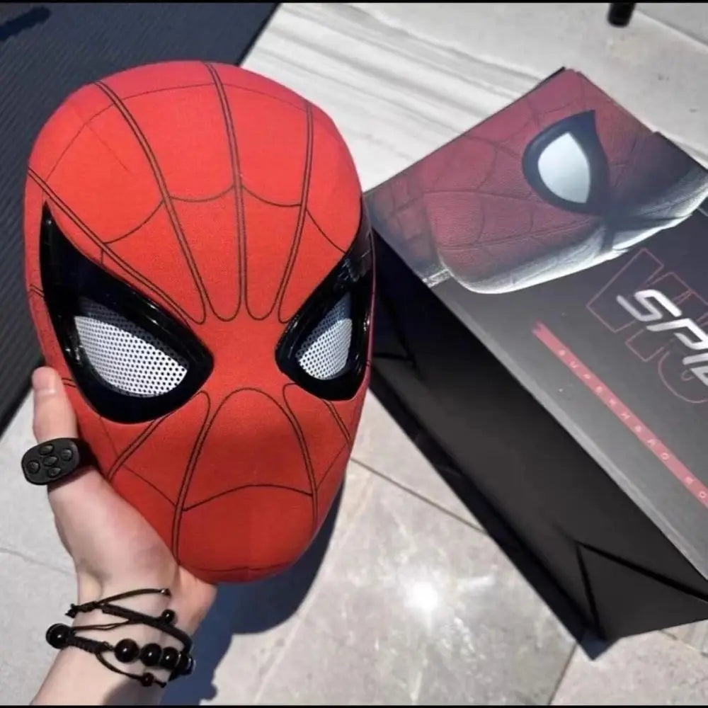 Spiderman Mask Eyes Movable Remote Control Peter Parker Spiderman toys children  Halloween Cosplay Costume Mask Christmas Gifts ALPENZO