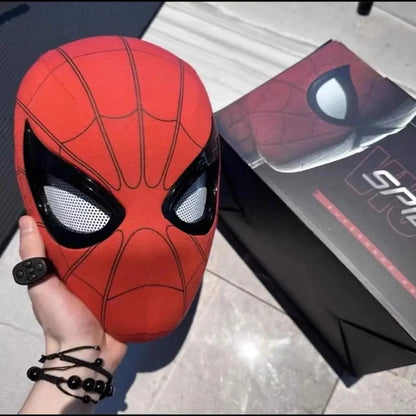 Spiderman Mask Eyes Movable Remote Control Peter Parker Spiderman toys children  Halloween Cosplay Costume Mask Christmas Gifts ALPENZO