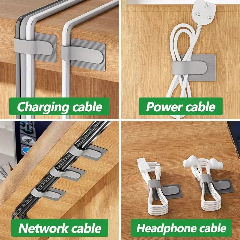 Reusable Cable Ties Fastening Wire Organizer Cord Rope Holder Self Adhesive Adjustable Cord Organizer Straps Desk Management - ALPENZO
