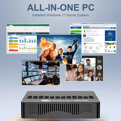 MLLSE Mini PC M2 Air Intel Gemini Lake N4000 Windows 11 6GB RAM 128GB ROM Dual-Band WiFi Bluetooth USB Mini Computer - ALPENZO