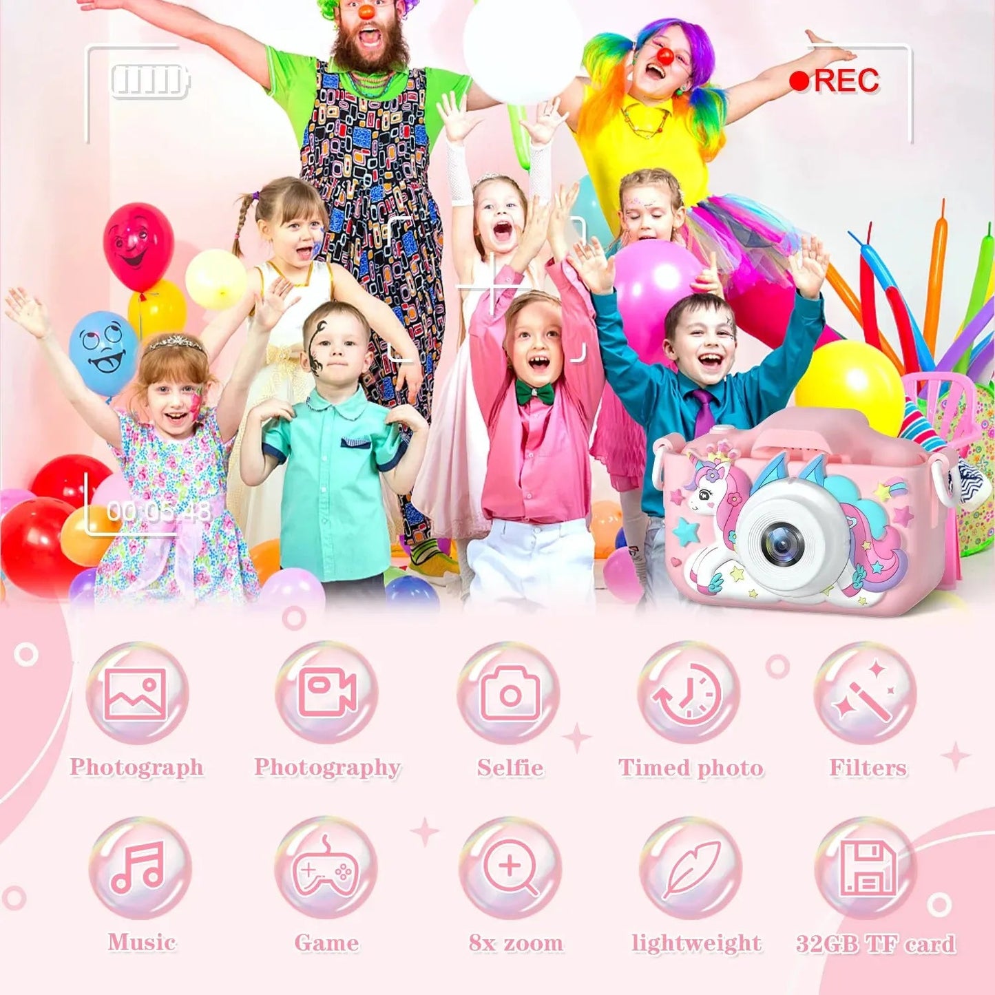 Children Camera 1080P HD Toddler Digital Video Camera 2.0-inch Kids Camera with Silicone Cases Toys for Christmas Birthday Gifts ALPENZO