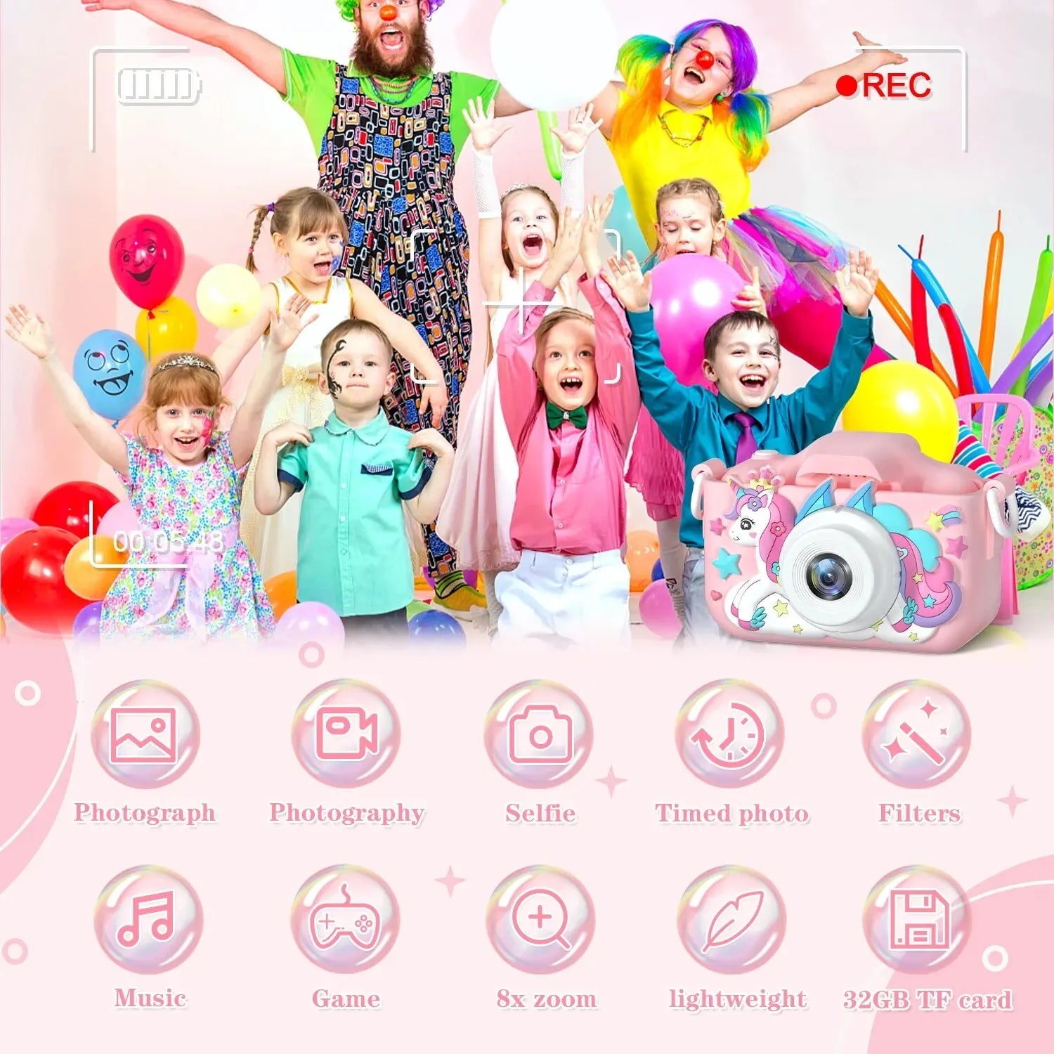 Children Camera 1080P HD Toddler Digital Video Camera 2.0-inch Kids Camera with Silicone Cases Toys for Christmas Birthday Gifts ALPENZO