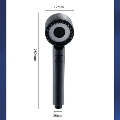 High Pressurized Filter Shower Head 3-mode Adjustable Spray with Massage Brush Rain Faucet Bathroom Accessories - ALPENZO