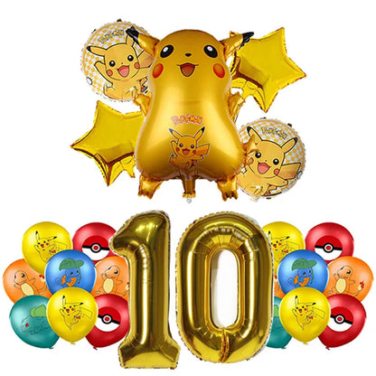 Cartoon Pikachu Theme Birthday Party Disposable Tableware Set Balloons Decorations Photo Props Background Pokemon Party Supplies ALPENZO