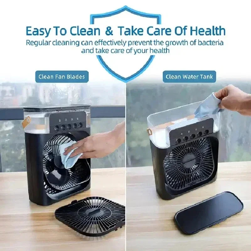3 In 1 Fan AIr Conditioner Household Small Air Cooler LED Night Light Portable Air Adjustment Fan Office Home Fan New ALPENZO