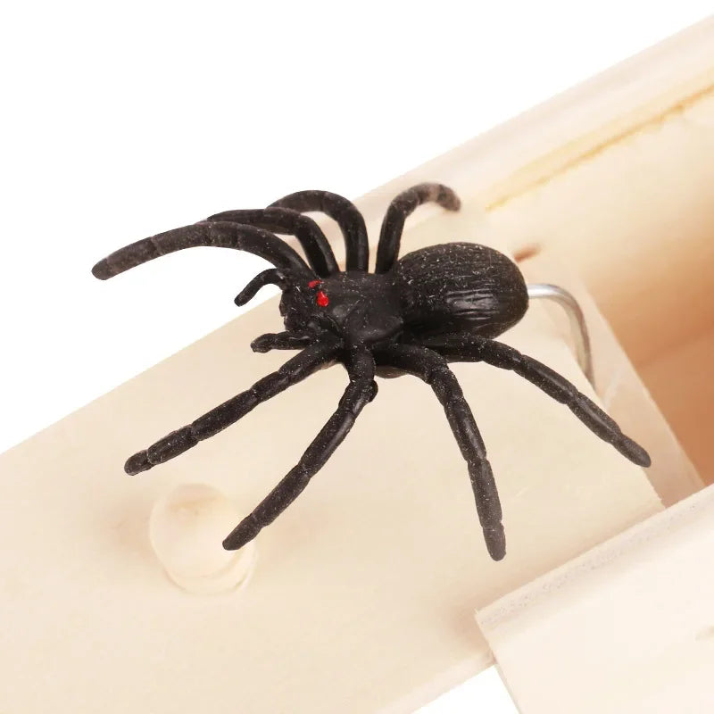 Trick Spider Funny Scare Box Wooden Hidden Box Quality Prank Wooden Scare Box Fun Game Prank Trick Friend Office Toys - ALPENZO