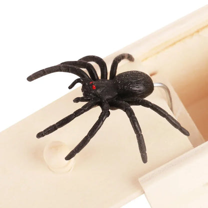 Trick Spider Funny Scare Box Wooden Hidden Box Quality Prank Wooden Scare Box Fun Game Prank Trick Friend Office Toys - ALPENZO