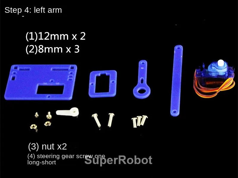 SG90 MG90S 4 Dof Unassembly Acrylic Mechanical Robot Manipulator Claw Kit For Arduino Robot Arm STEAM Kit Programming Robot Arm ALPENZO