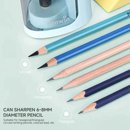 Tenwin Electric/Manual 2 in 1 Pencil Portable Sharpener Safe Student Helical Steel Blade Kids Adults Auto Pencil Sharpener 8005 ALPENZO