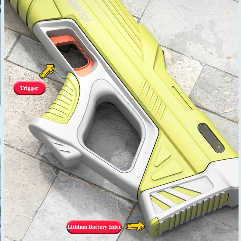 43cm Full Electric Automatic Water Storage Gun Toys Portable Children Summer Beach Outdoor Fight Fantasy Toys for Boys Kids Game ALPENZO