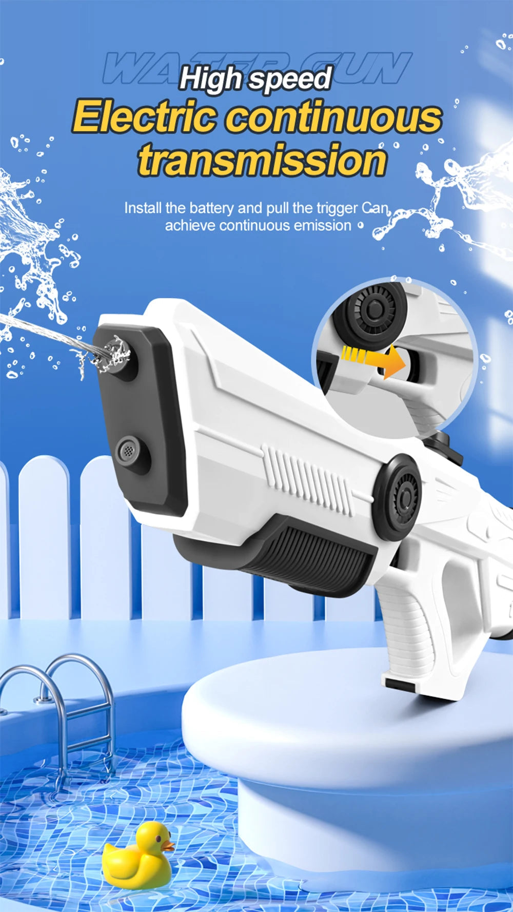 Electric Automatic Water Storage Gun Toys Portable Children Summer Beach Outdoor Fight Fantasy Spray Gun Toys Boy Kid Adult Game ALPENZO