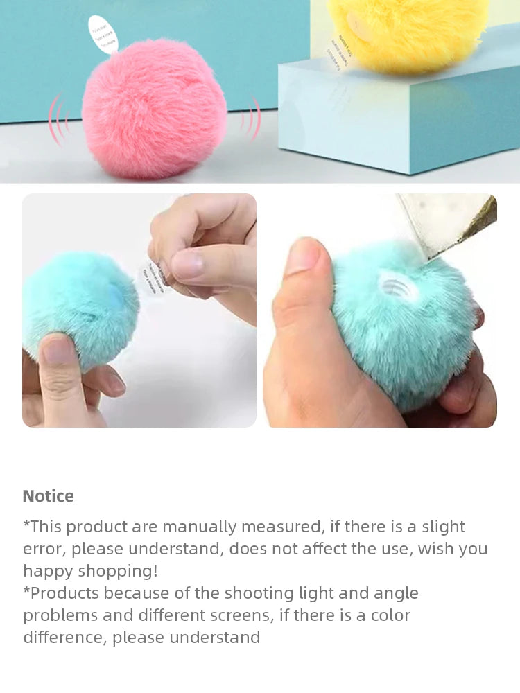 Interactive Ball Smart Cat Toys Plush Electric Catnip Training Toy Kitten Touch Sounding Pet Product Squeak Toy Ball - ALPENZO