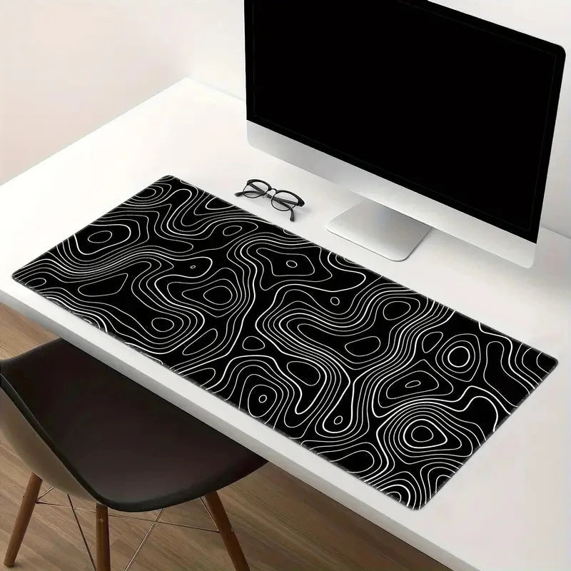 Large Extended Gaming Mouse Pad with Non-Slip Rubber Base,Topographic Design,for Full Desk Keyboard and Mouse Support ALPENZO