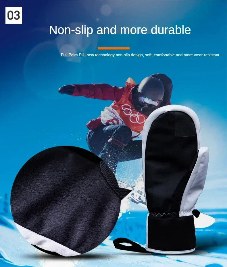 New 2025 Men Women Winter Touch Screen Waterproof Windproof Thermal Thick Snowboarding Snow Gloves Snowmobile Skiing Mittens