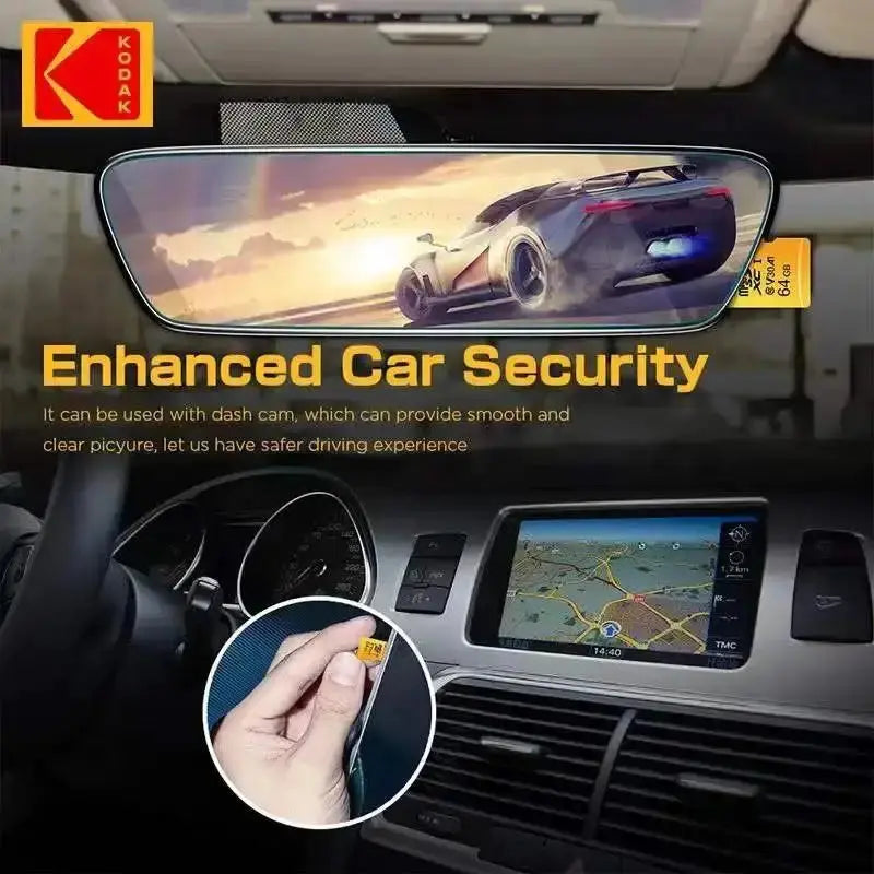 KODAK Micro SD Card Driving Recorder 64GB Memory Card For Mobile Phone PC Earphone Speaker HD Camera - ALPENZO