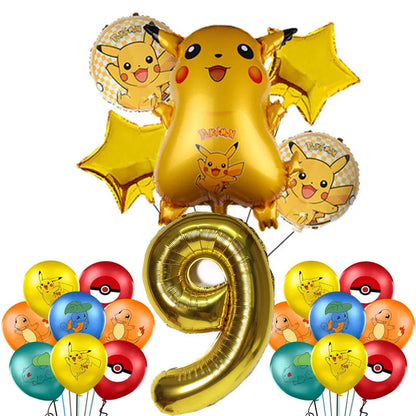 Cartoon Pikachu Theme Birthday Party Disposable Tableware Set Balloons Decorations Photo Props Background Pokemon Party Supplies ALPENZO