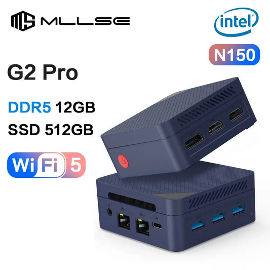 MLLSE G2 Pro Mini PC Intel Twin Lake N150 Processor LPDDR5 12GB RAM 512GB SSD WiFi 5 BT5.2 Win11 Mini Desktop Computer - ALPENZO