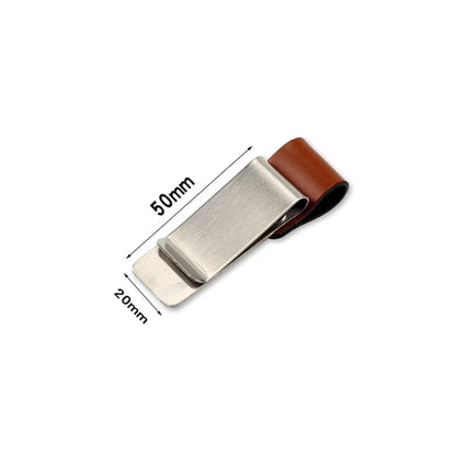 STONEGO Handmade Leather Brass Stainless Steel Pen Holder Clip Journal Notebook Paper Folder Writing Office Supplies ALPENZO