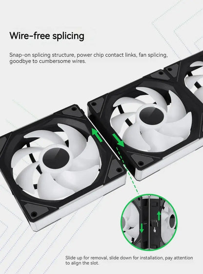 TEUCER JM-1 Computer Case Fan ARGB Mirror Cycle Light Effect 120mm 4Pin PWM PC Cooling Fan Low Noise Water Cooling Ventilador - ALPENZO