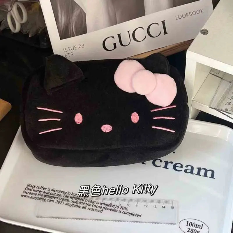 Japanese Cat Pen Bag Cute Printed Cartoon Plush Student Pen Bag Simple And Fashionable Multi Functional Large Capacity Storage ALPENZO